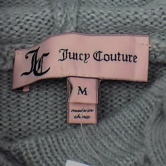 Juicy Couture Heather Cozy Peral Trimmed Hoodie Sweater Size M NEW WITH TAGS - Picture 6 of 8